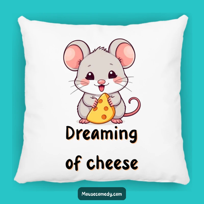 Funny Kawaii Mouse Pillow: Cozy Cheese Lover Comfort - Cute Gift!