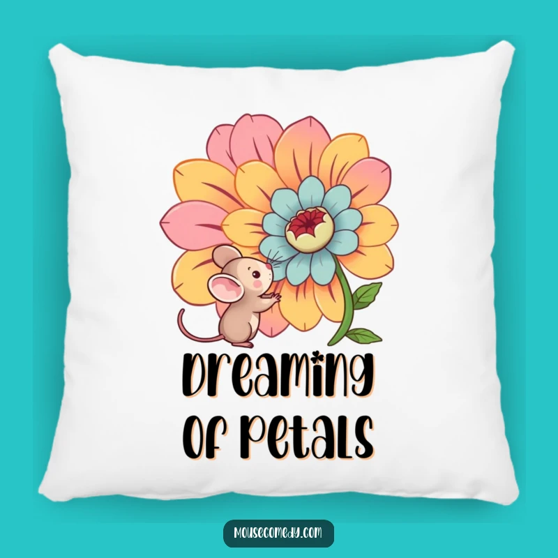 Funny Kawaii Mouse Pillow: Cuddle Up with Cute Flower Charm