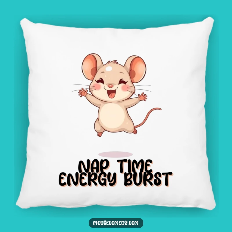 Funny Tiny Mouse Leaping Pillow - Cozy Comfort with Joyful Bounds