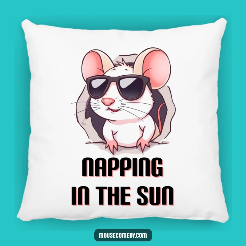 Funny Kawaii Mouse Sunglasses Pillow: Comfy & Cool Humorous Accent