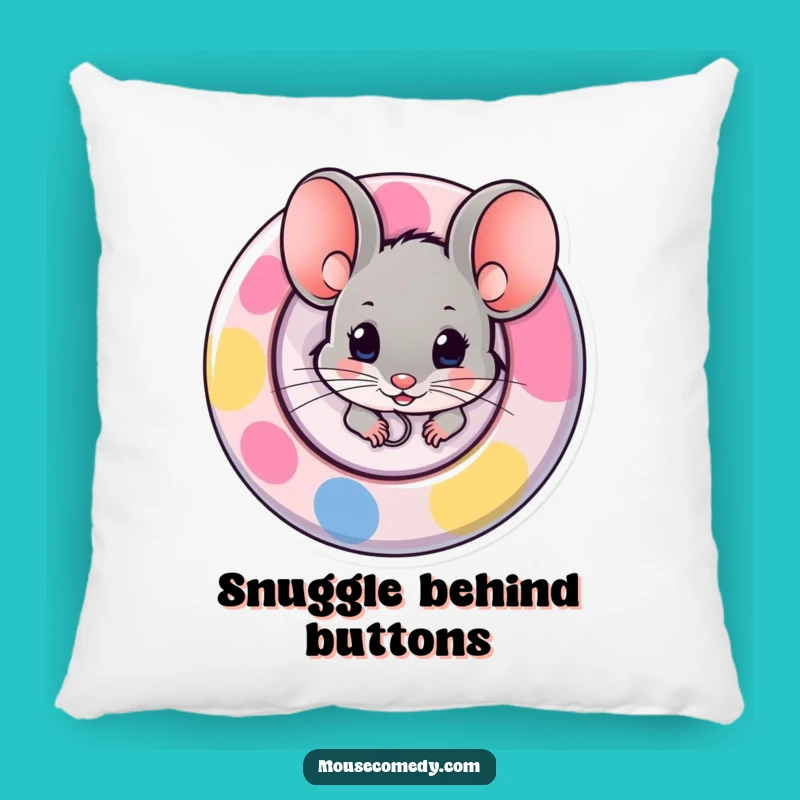 Funny Mouse Pillow: Button Peek - Comfy & Cute Gift!