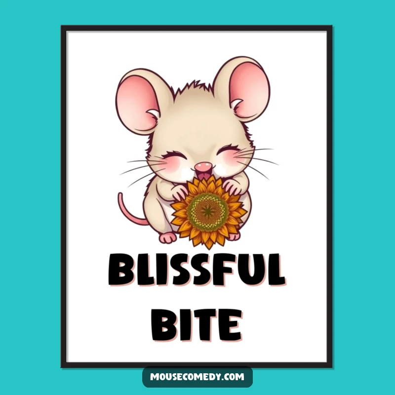 Funny Delighted Mouse Digital Art - Instant Joyful Decor, Unique Funny Gift