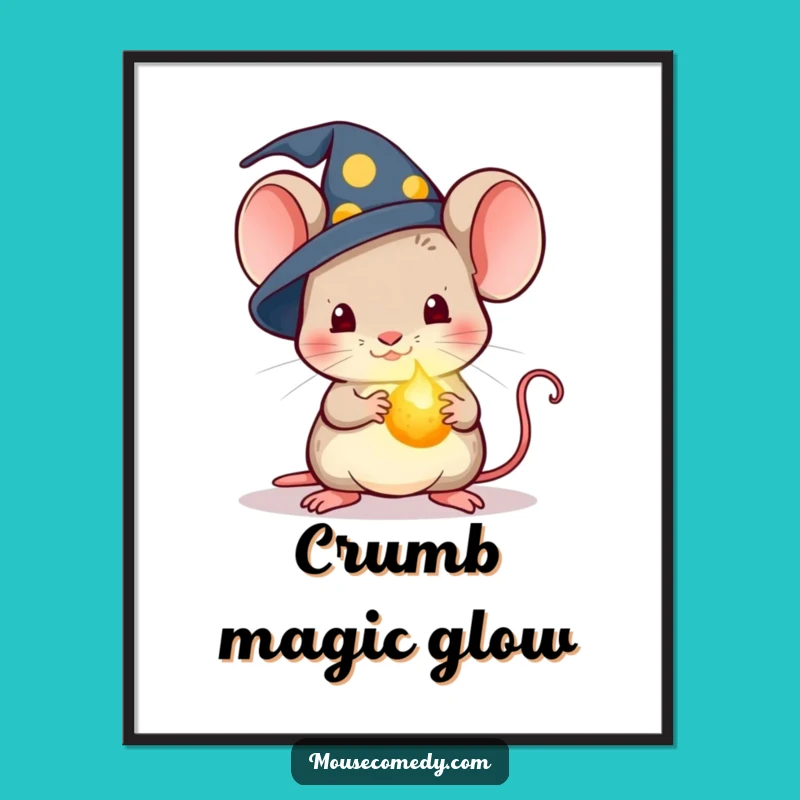 Funny Kawaii Wizard Mouse Digital Art: Magic Crumb, Instant Enchantment