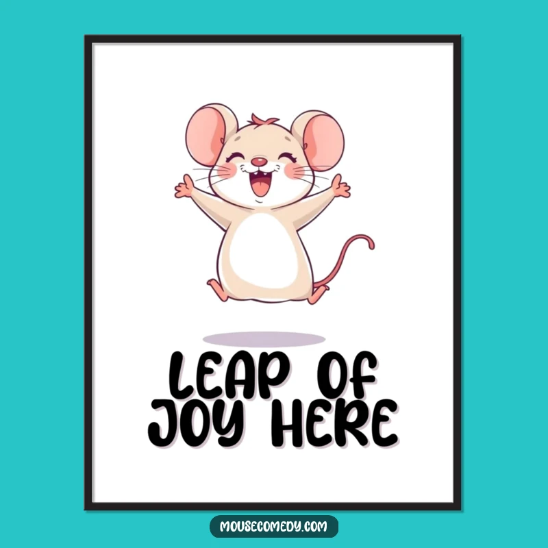 Funny Joyful Mouse Leap Digital Art: Instant Joy for Your Walls, Amazing Funny Gift!