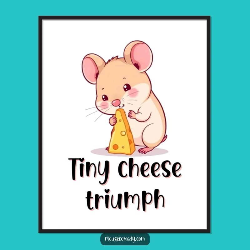 Funny Kawaii Mouse Cheese Digital Art: Instant Hilarious Download for Your Decor