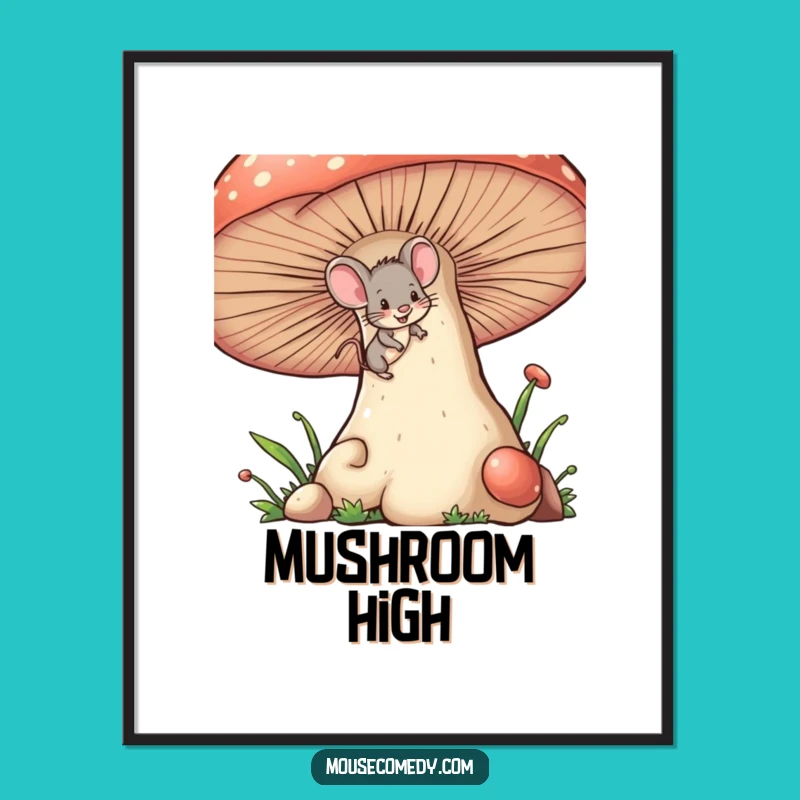 Funny Mischievous Mouse Digital Art - Instant Winking Decor, Unique Funny Gift