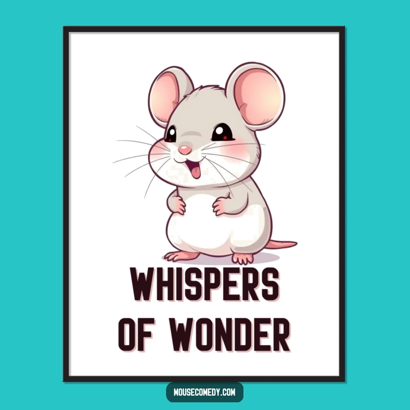 Funny Mouse Digital Art: Eager Whiskers - Instant Decor Gift!