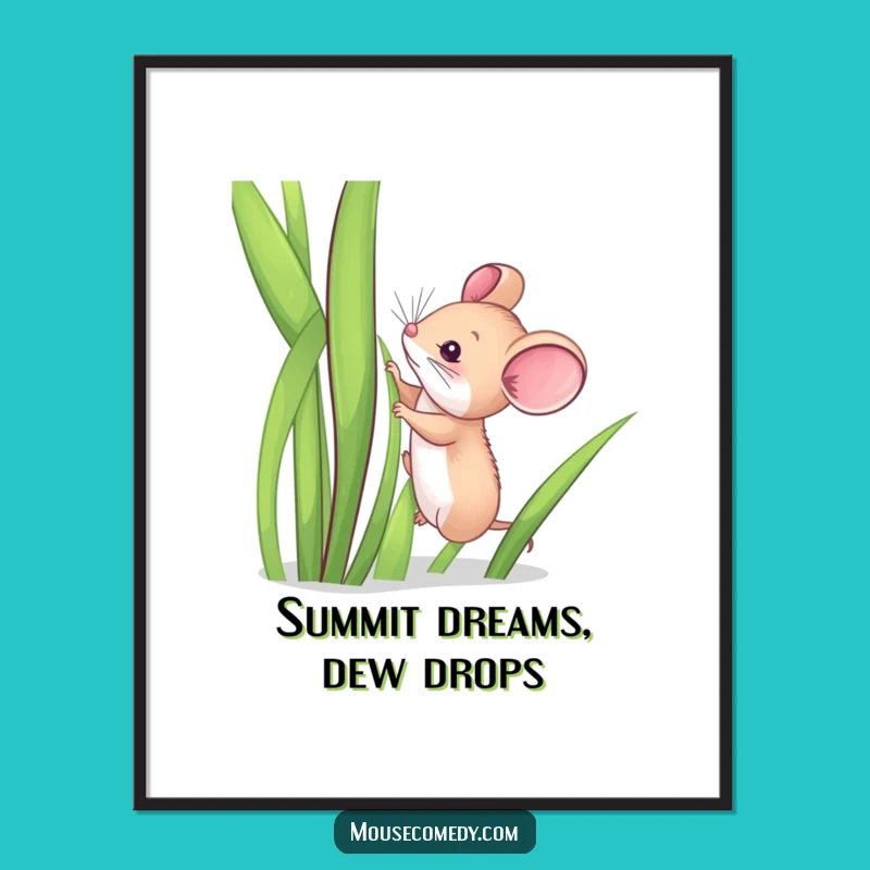 Funny Mouse Grass Climb Digital Art: Bring Humor to Your Walls