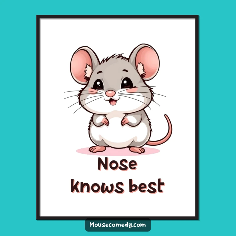 Funny Mouse Sniffing Digital Art - Instant Whimsy, Perfect Humorous Gift Download!