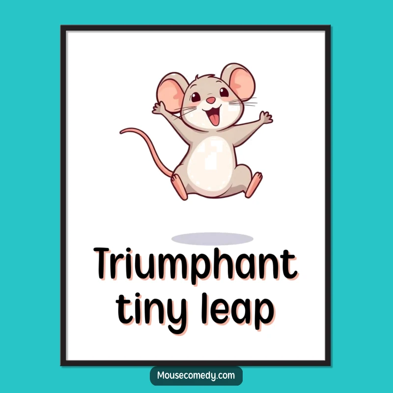 Funny Triumphant Mouse Digital Art: Celebrate Victories Instantly