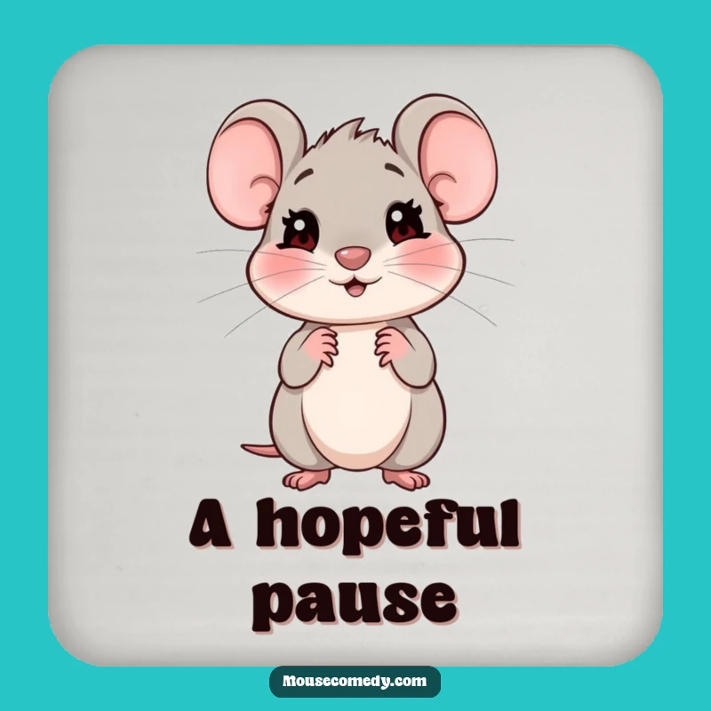 Funny Shy Mouse Coaster: Protect Surfaces with Gentleness