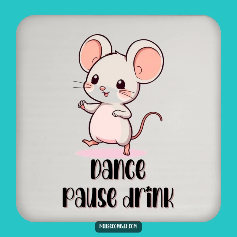 Funny Kawaii Mouse Dance Coaster Set: Protect Surfaces Joyfully