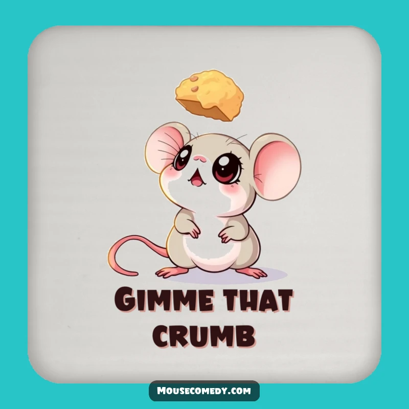 Funny Big-Eyed Mouse Coaster - Crumb Protection, Humorous Drinkware