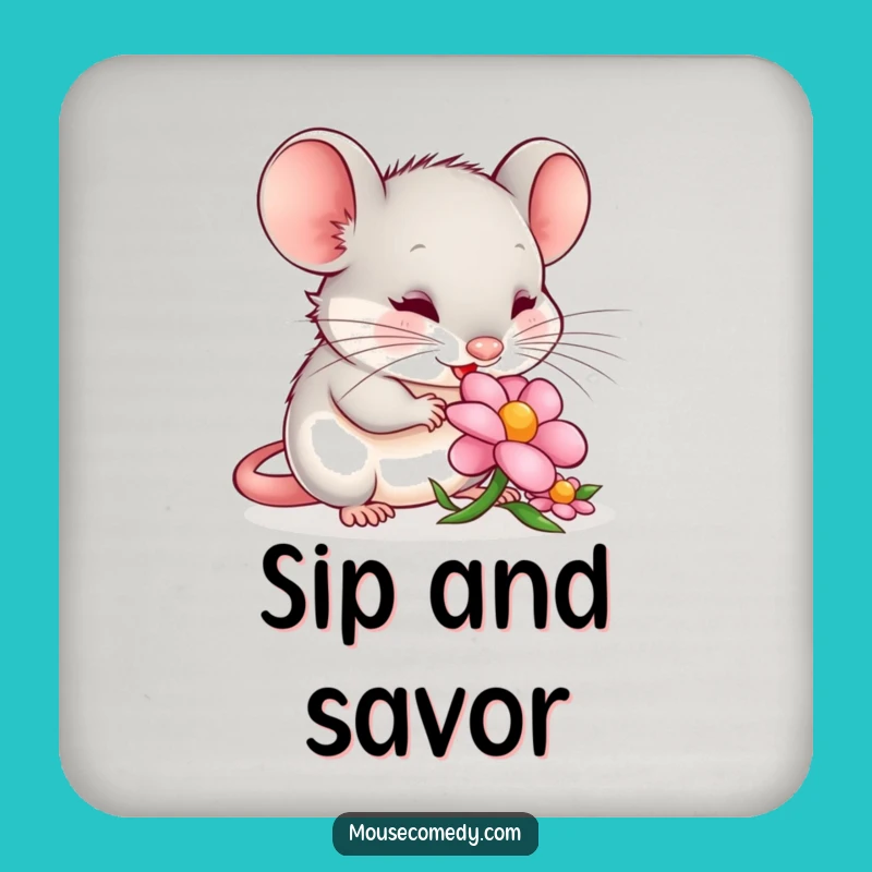 Funny Content Mouse Petal Drink Coaster: Protect Surfaces with Peace, Sweet Funny Gift!