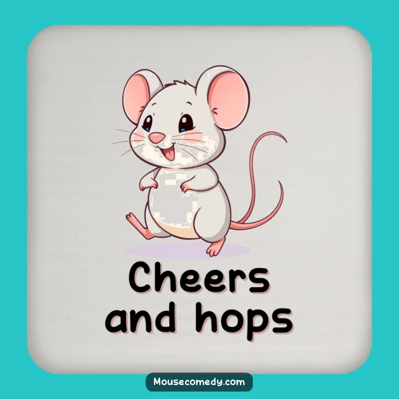 Funny Happy Mouse Coaster - Hopping Protection, Wagging Tail Drinkware