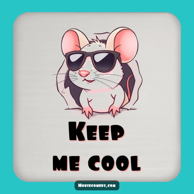 Funny Kawaii Mouse Sunglasses Coasters: Cool & Hilarious Table Protection
