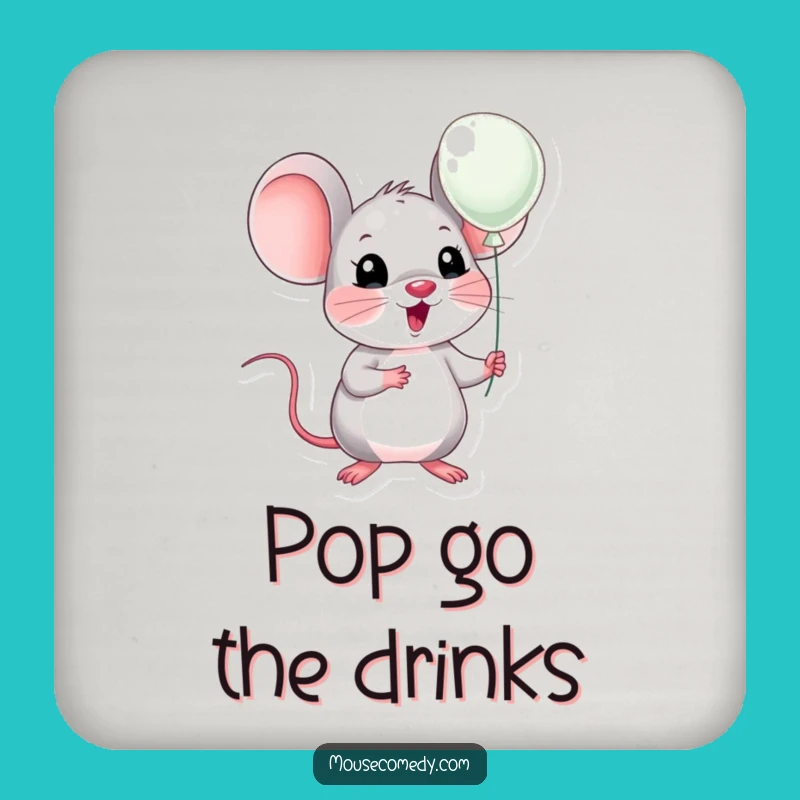 Funny Kawaii Mouse Surprise Balloon Coaster: Protect Your Table with Joy Funny Gift!