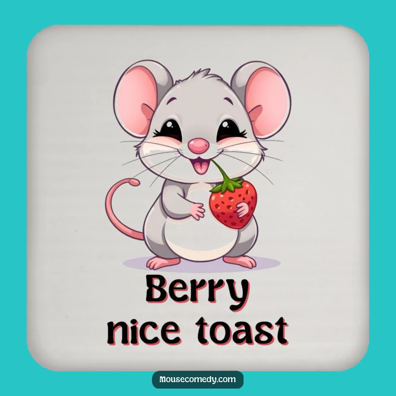 Funny Mouse Berry Balance Coaster: Protect Surfaces with Cute Art, Gift