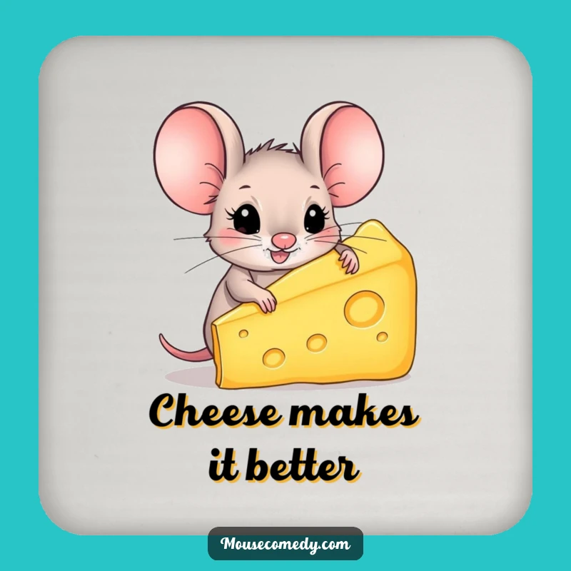 Funny Mouse Cheese Coaster: Protect Surfaces with Cheesy Charm, Gift