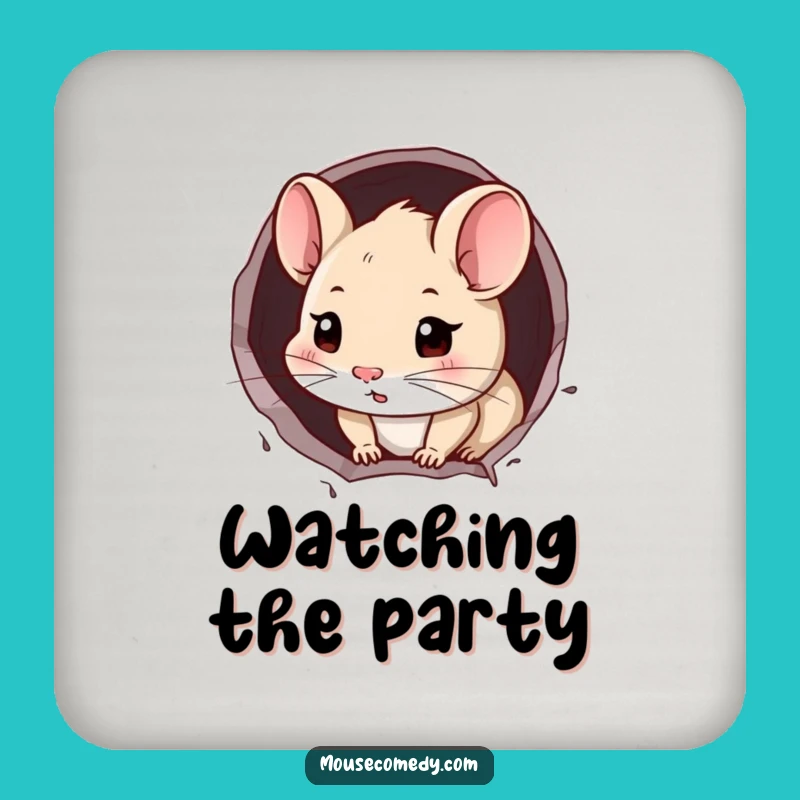 Funny Mouse Coaster Set: Curious Peeker Drink Protector Gift