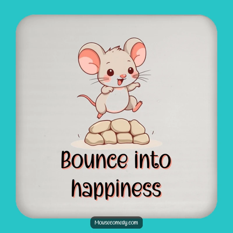 Funny Mouse Coaster Set: Playful Leaper Drink Protector Gift