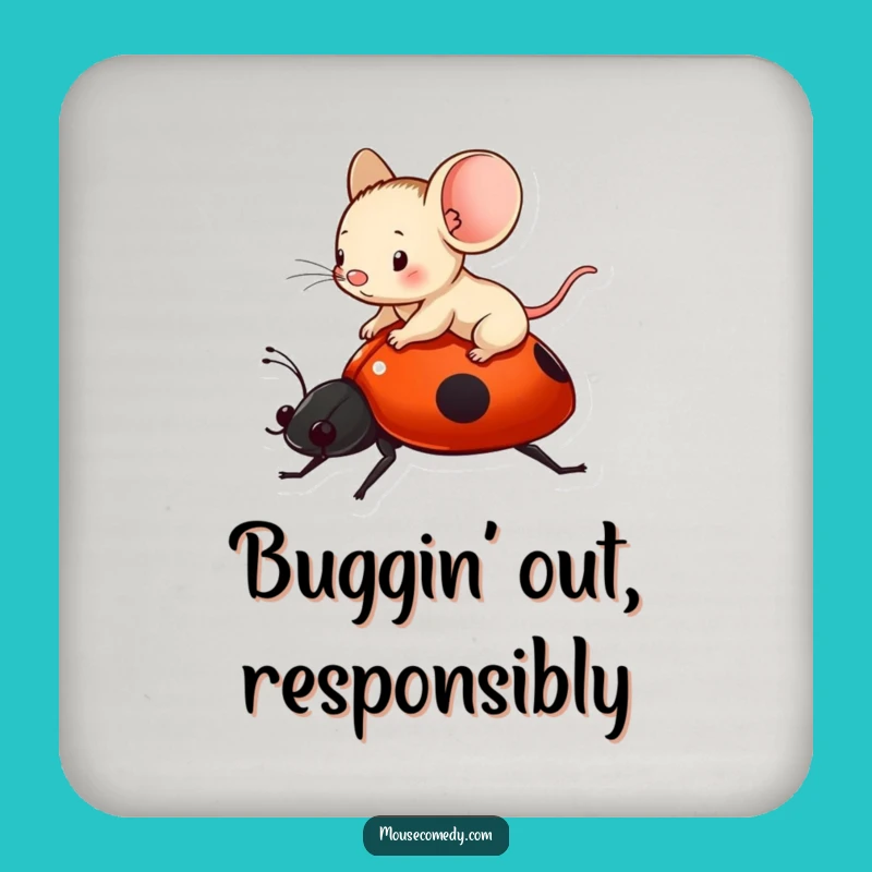 Funny Mouse Ladybug Ride Coaster: Protect Surfaces with Cute Art, Gift