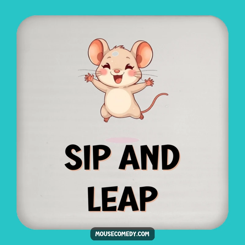 Funny Tiny Mouse Leaping Coaster - Protect Surfaces with Joyful Style