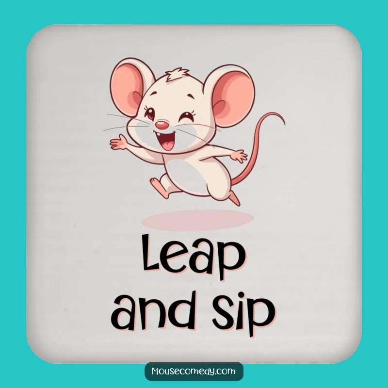 Funny Mouse Cub Coaster: Clumsy Leap Protection, Cute Funny Gift