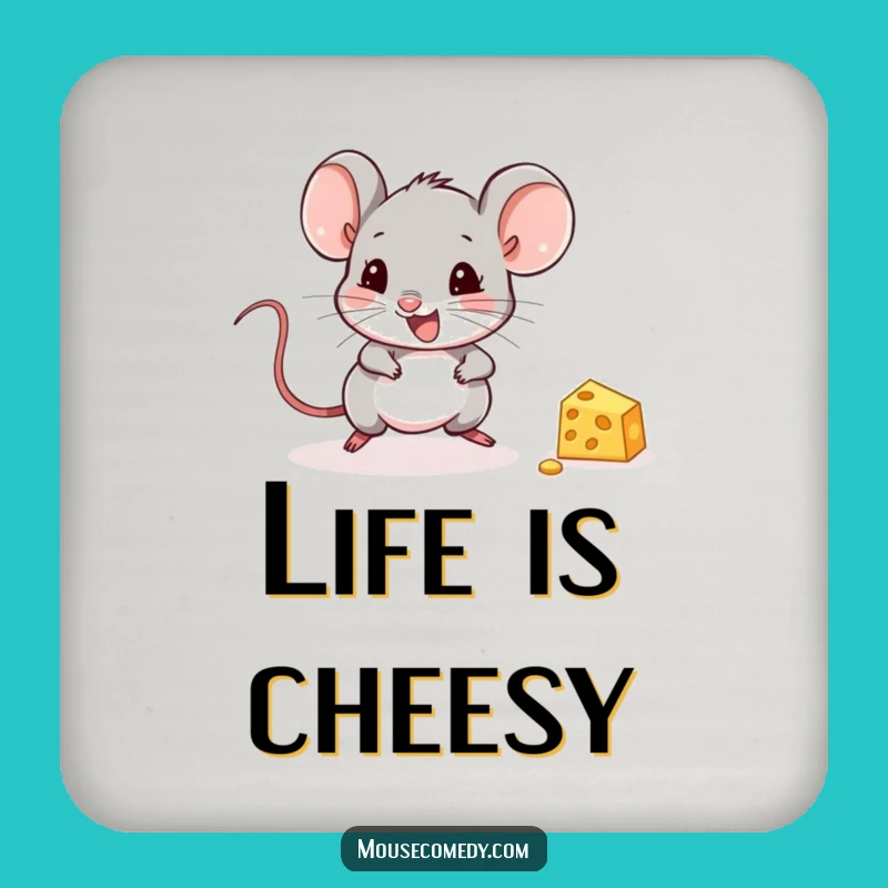 Funny Mouse Coaster Set: Cute Cheese Chaser Drink Protector Gift