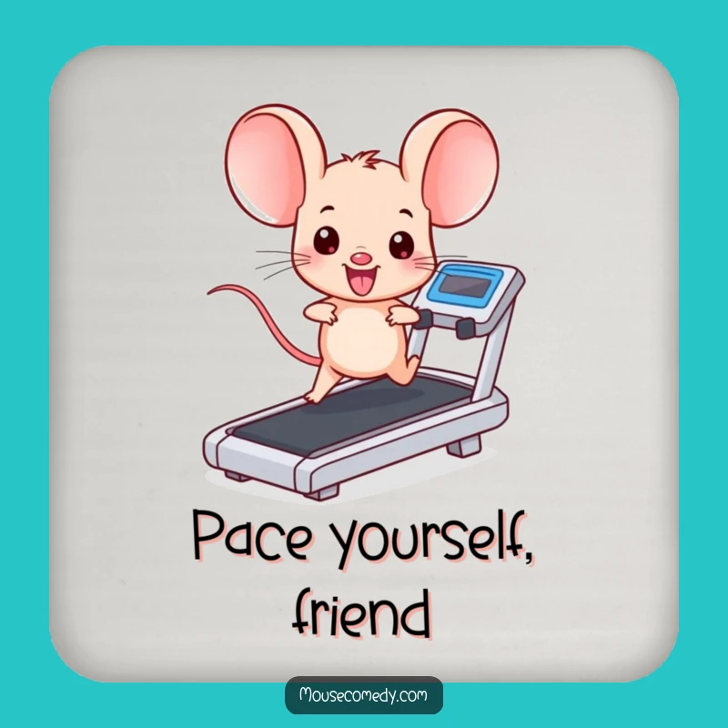 Funny Kawaii Mouse Treadmill Coaster: Keep Your Surfaces Cool Funny Gift!
