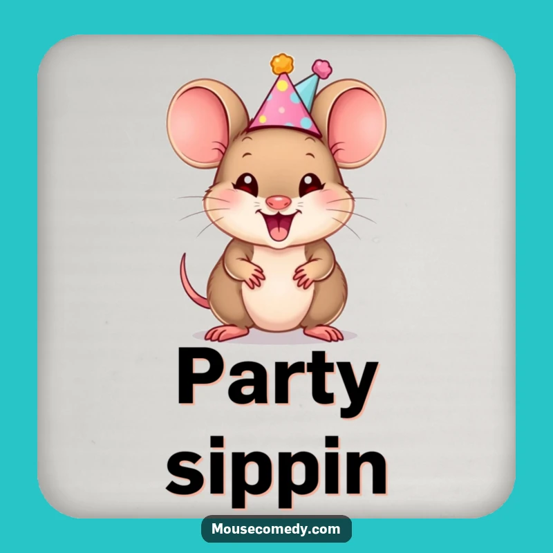 Funny Mouse Cub Coaster: Party Squeaks Protection, Cute Funny Gift