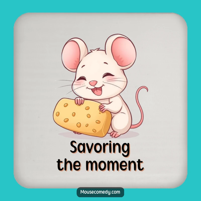 Funny Mouse Coaster Set: Joyful Crumb Holder Drink Protector Gift