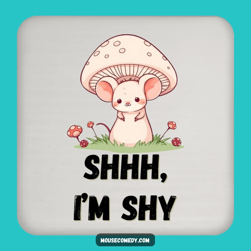 Funny Shy Mouse Coaster: Protect Surfaces with Woodland Charm