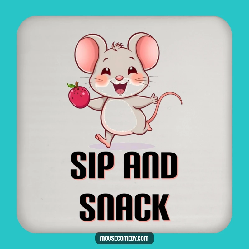Funny Cheerful Mouse Coaster - Berry Protection, Humorous Drinkware