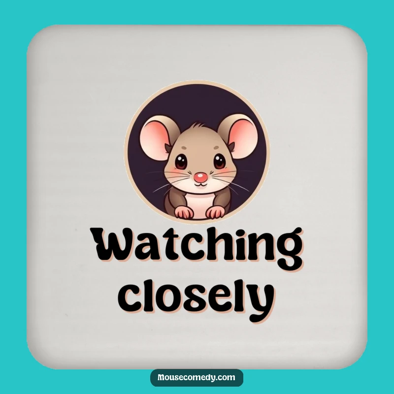 Funny Curious Mouse Coaster - Peek-a-Boo Protection, Humorous Drinkware