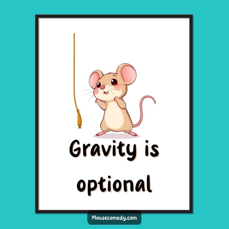 Funny Mouse Leap Poster - Whimsical Wall Art, Perfect Humorous Gift!
