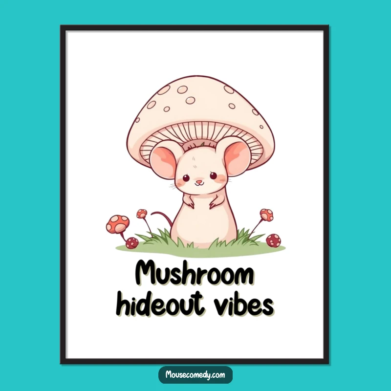 Funny Shy Mouse Poster: Whimsical Wall Art for Gentle Spaces
