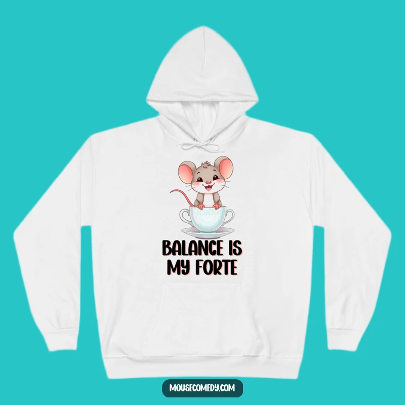 Cozy Funny Mouse Teacup Hoodie: Embrace Warmth and Whimsy with a Cheerful Grin