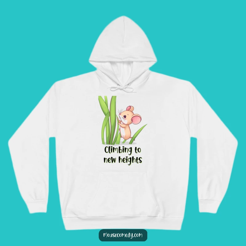 Funny Mouse's Epic Grass Climb Hoodie: Cozy Up with This Humorous Design