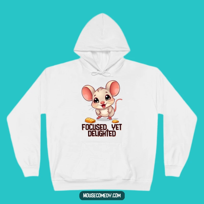 Cozy Funny Mouse Crumb Chasing Hoodie: Warm Comfort for Happy Souls, Gift