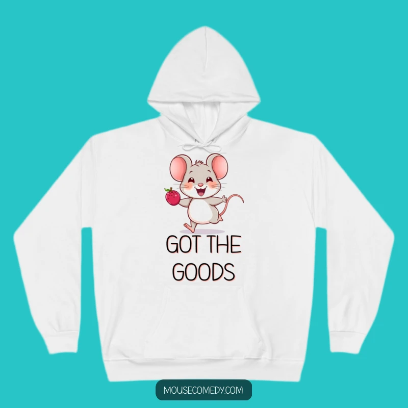 Funny Cheerful Mouse Hoodie - Cozy Joyful Runner, Humorous Warm Gift
