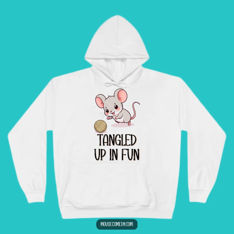 Funny Cozy Kawaii Mouse Hoodie - Playful String Chaser Gift