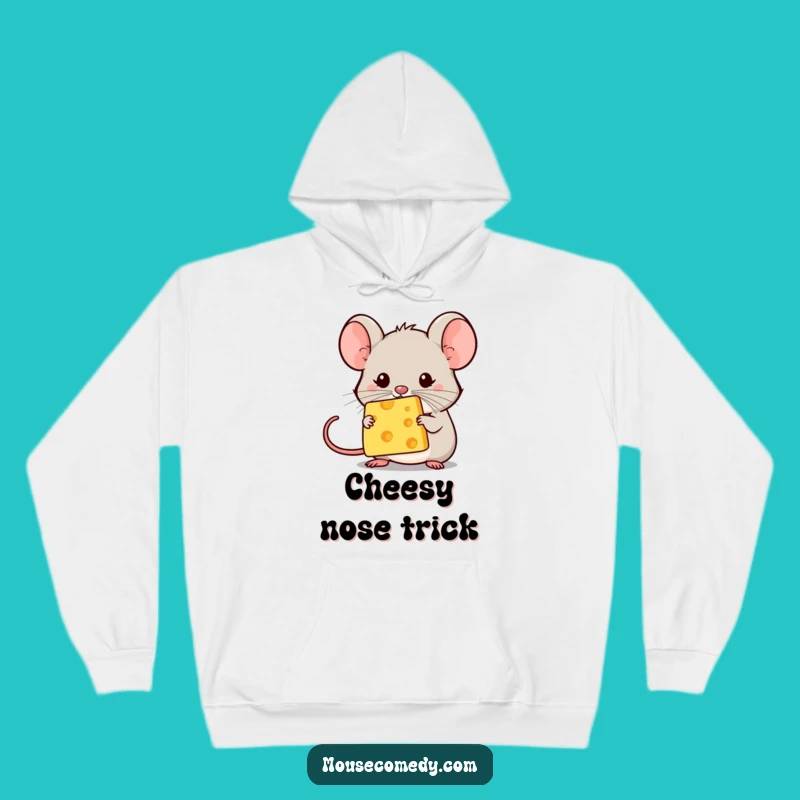 Funny Kawaii Mouse Cheese Balance Hoodie: Cozy Up with Comical Concentration Funny Gift!