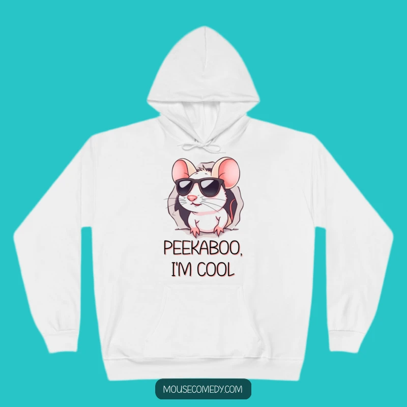 Funny Kawaii Mouse Sunglasses Hoodie: Cozy & Cool Humorous Attire