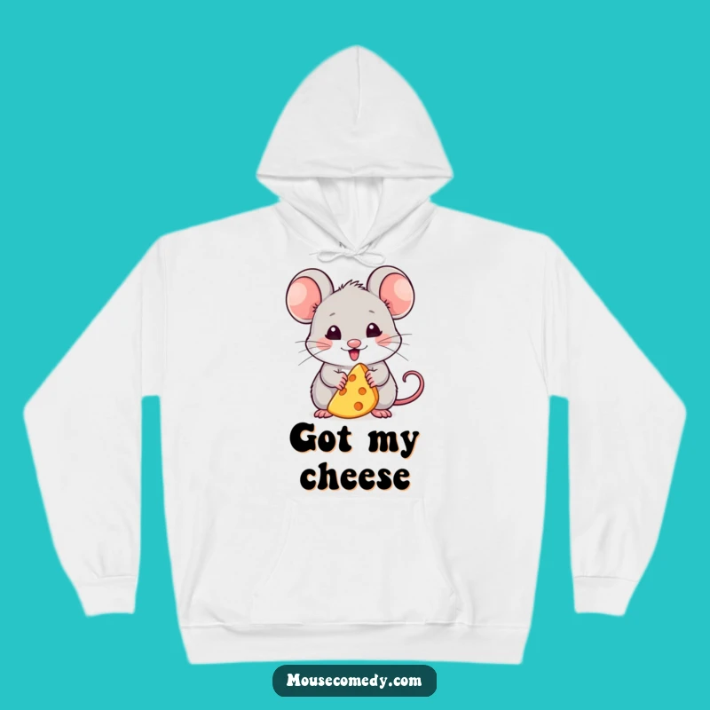 Funny Kawaii Mouse Hoodie: Cozy Cheese Lover Comfort - Warm Funny Gift!