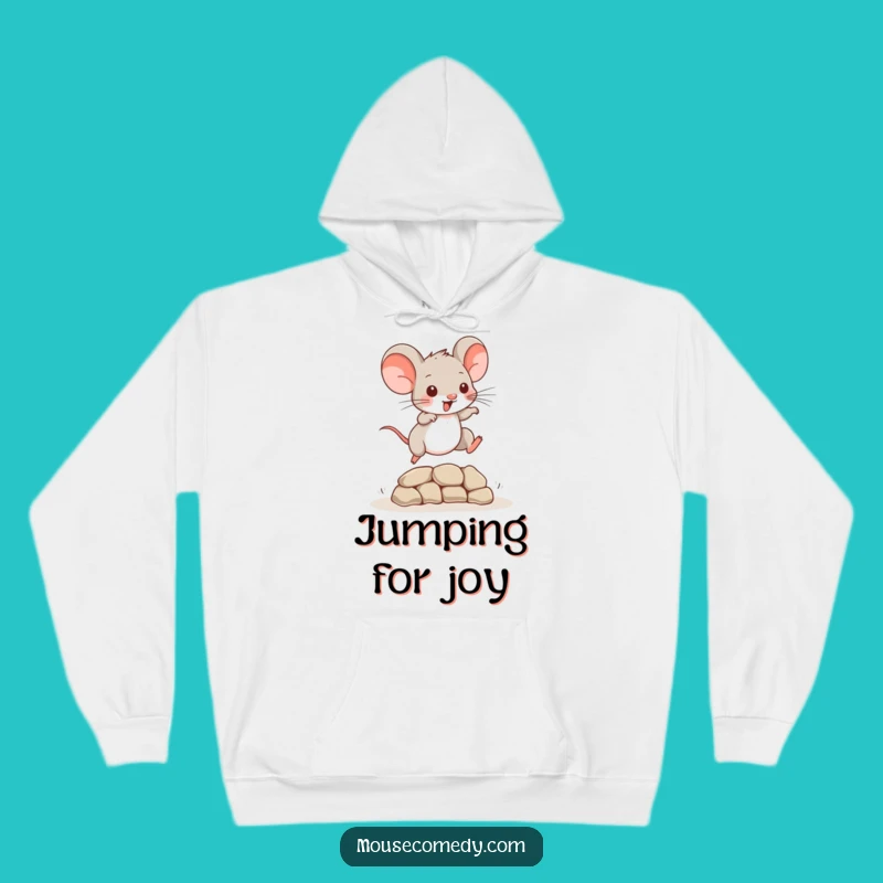Cozy Funny Mouse Hoodie: Playful Leaping Rodent Apparel Gift