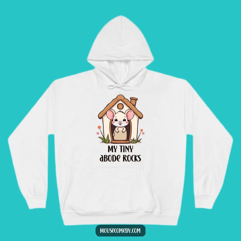 Funny Cozy Home Hoodie - Smiling Mouse Miniature House Gift