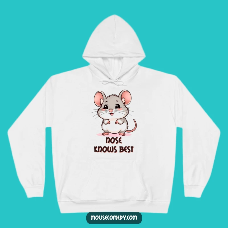 Cozy Funny Mouse Sniffing Air Hoodie - Warm & Humorous Gift Apparel!