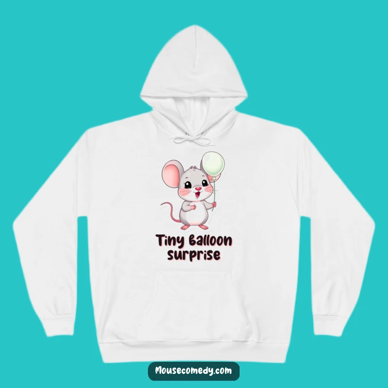 Funny Kawaii Mouse Surprise Balloon Hoodie: Cozy Up with Exaggerated Joy Funny Gift!
