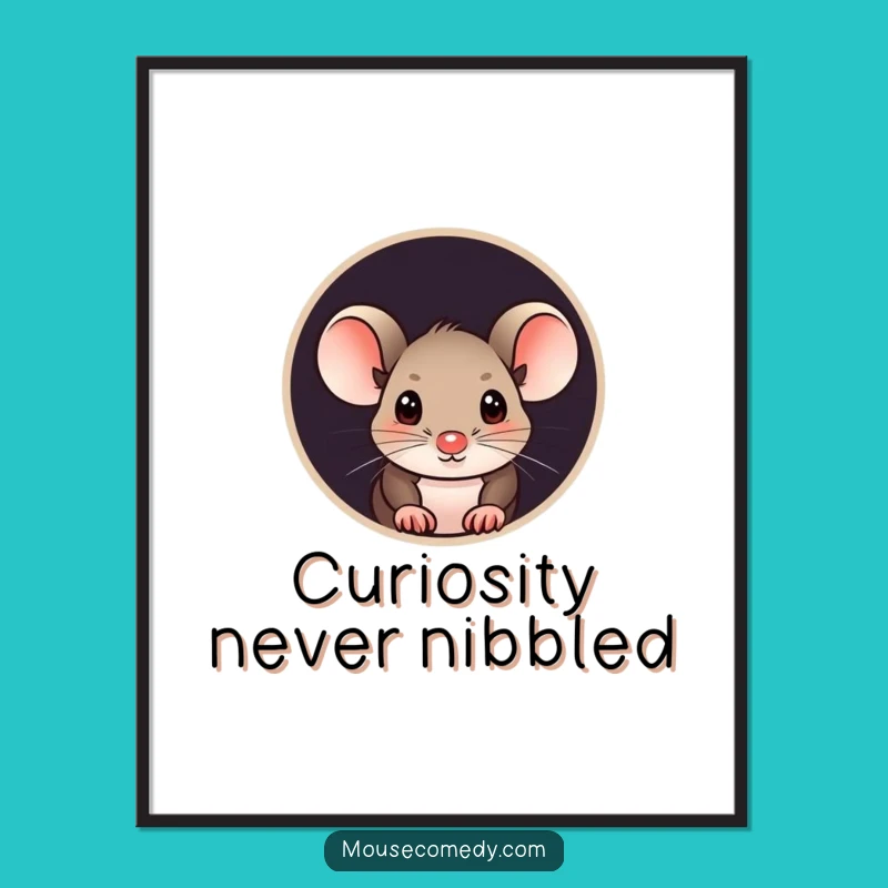 Funny Free Printable Wall Art: Curious Mouse Peeking, Downloadable Whimsical Decor!